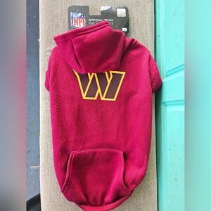 NFL Washington Commanders Burgandy Logo Dog Hoodie Size Large NEW With Tags